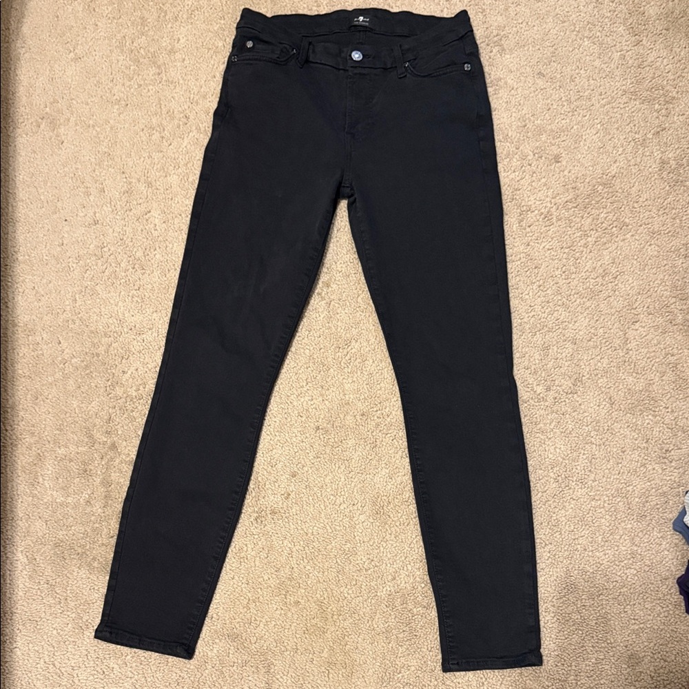 7 For All Mankind Black Skinny Jeans